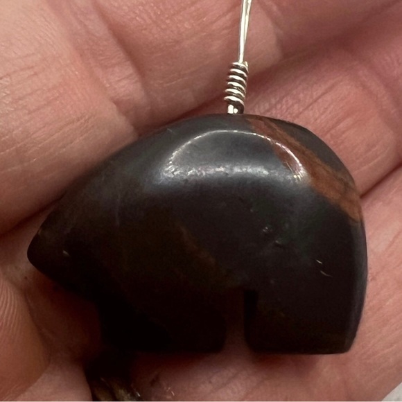 Vintage Zuni jasper with red coral gives the ability to fight for right, truth - Picture 3 of 6